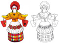 Раскраска Дымковская игрушка