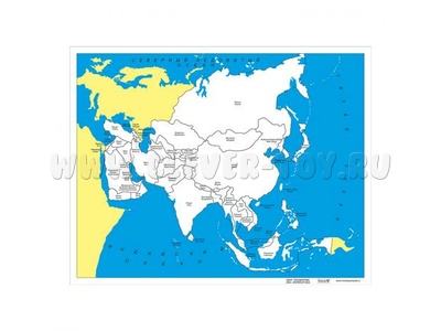 Контурная карта Азии - государства