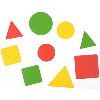 Набор магнитных карточек "Геометрические фигуры: изучаем форму, цвет, размер" (90 карточек, 3 цвета)