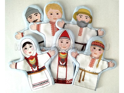 Набор рукавичек "Семья марийская" 6 штук