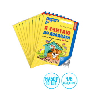 Набор рабочих тетрадей 10 шт. Я считаю до двадцати Для детей 6-7 лет ФГОС ДО (2024) Ч/Б