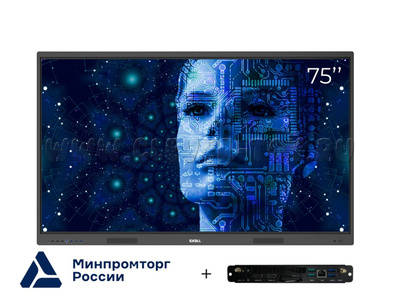 Интерактивная панель (комплекс) EXELLTECH EXID-752-RU с креплением, камерой и OPS